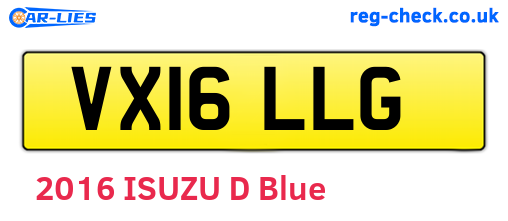 VX16LLG are the vehicle registration plates.