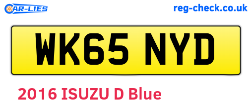 WK65NYD are the vehicle registration plates.