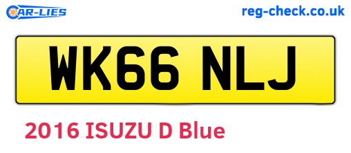 WK66NLJ are the vehicle registration plates.