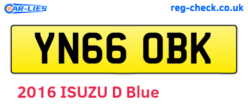 YN66OBK are the vehicle registration plates.