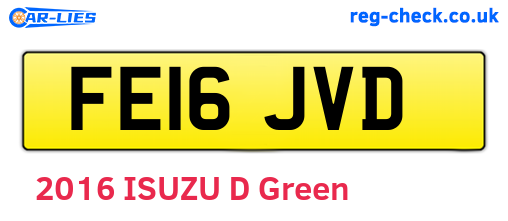 FE16JVD are the vehicle registration plates.