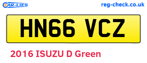 HN66VCZ are the vehicle registration plates.