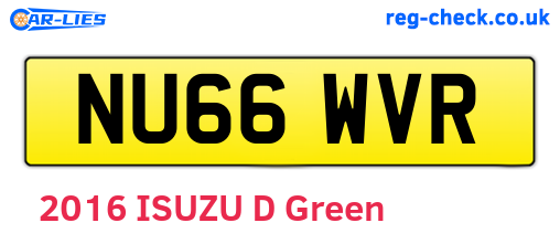 NU66WVR are the vehicle registration plates.