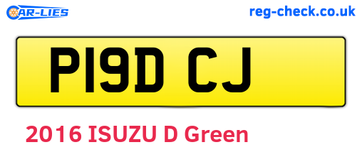 P19DCJ are the vehicle registration plates.