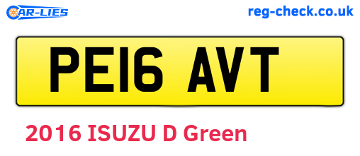 PE16AVT are the vehicle registration plates.