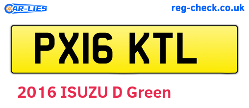 PX16KTL are the vehicle registration plates.
