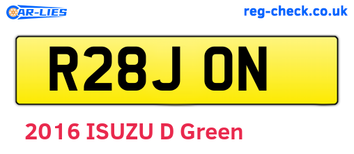 R28JON are the vehicle registration plates.