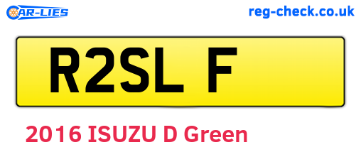 R2SLF are the vehicle registration plates.