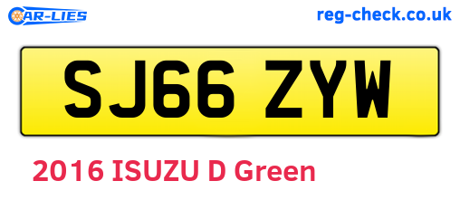 SJ66ZYW are the vehicle registration plates.