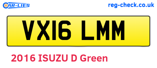 VX16LMM are the vehicle registration plates.
