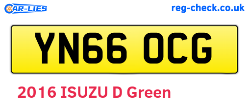 YN66OCG are the vehicle registration plates.