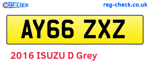 AY66ZXZ are the vehicle registration plates.