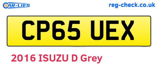 CP65UEX are the vehicle registration plates.