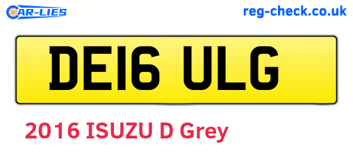 DE16ULG are the vehicle registration plates.
