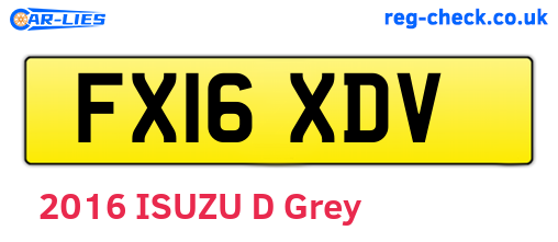 FX16XDV are the vehicle registration plates.