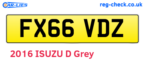 FX66VDZ are the vehicle registration plates.