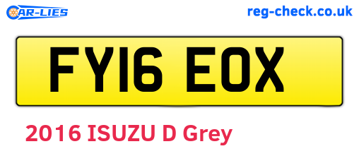 FY16EOX are the vehicle registration plates.