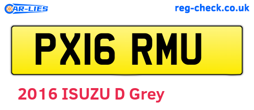 PX16RMU are the vehicle registration plates.