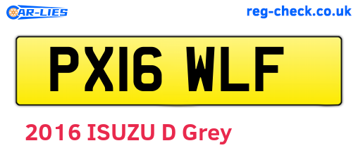 PX16WLF are the vehicle registration plates.