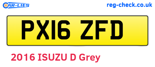 PX16ZFD are the vehicle registration plates.