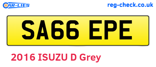 SA66EPE are the vehicle registration plates.