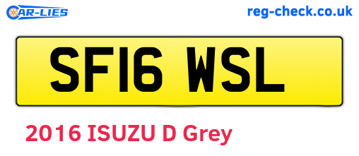 SF16WSL are the vehicle registration plates.