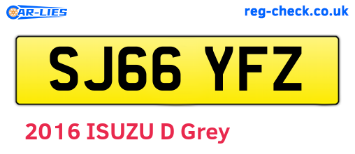 SJ66YFZ are the vehicle registration plates.