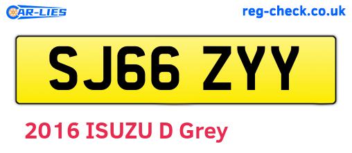 SJ66ZYY are the vehicle registration plates.
