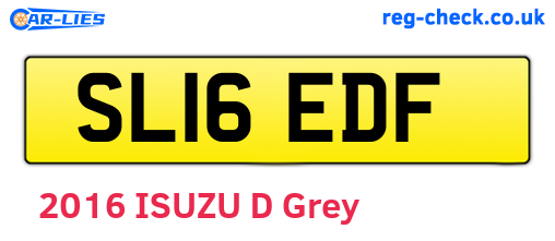SL16EDF are the vehicle registration plates.
