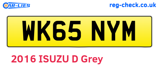 WK65NYM are the vehicle registration plates.