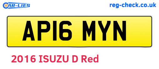 AP16MYN are the vehicle registration plates.