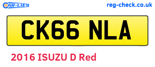 CK66NLA are the vehicle registration plates.