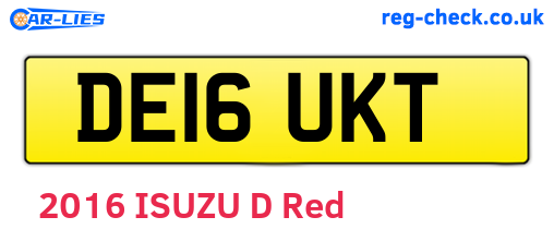 DE16UKT are the vehicle registration plates.