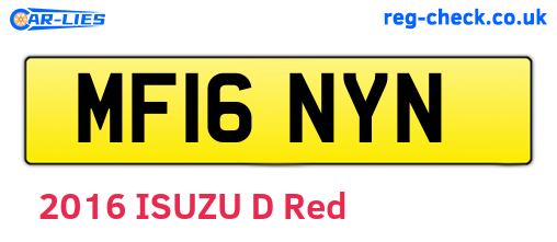 MF16NYN are the vehicle registration plates.