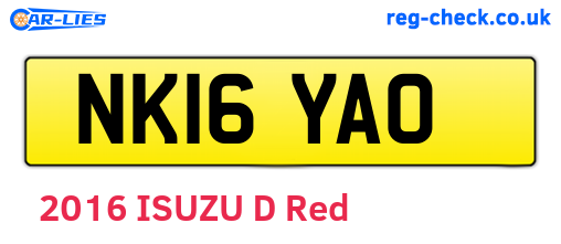 NK16YAO are the vehicle registration plates.