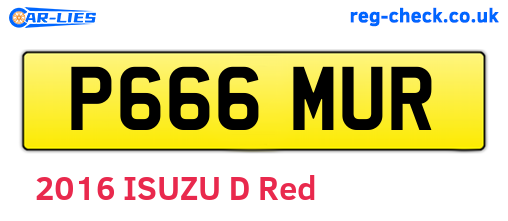 P666MUR are the vehicle registration plates.