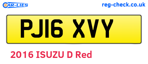 PJ16XVY are the vehicle registration plates.