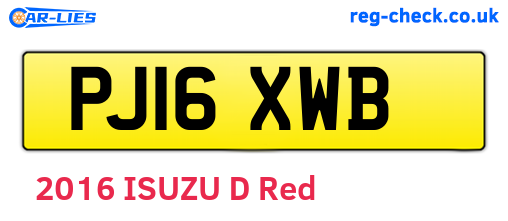 PJ16XWB are the vehicle registration plates.