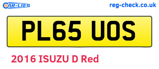 PL65UOS are the vehicle registration plates.