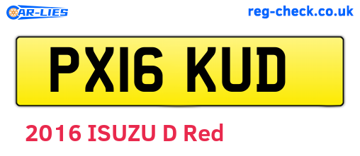 PX16KUD are the vehicle registration plates.