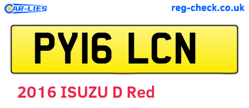 PY16LCN are the vehicle registration plates.
