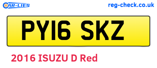 PY16SKZ are the vehicle registration plates.