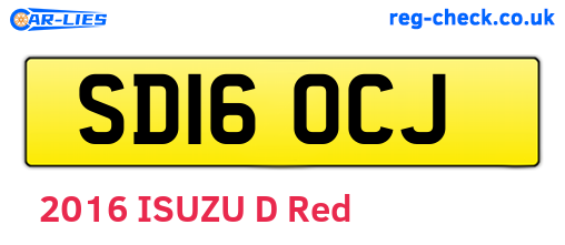 SD16OCJ are the vehicle registration plates.