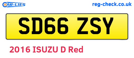 SD66ZSY are the vehicle registration plates.