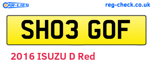 SH03GOF are the vehicle registration plates.