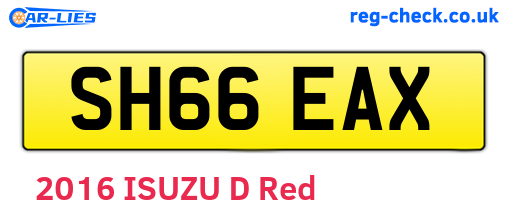 SH66EAX are the vehicle registration plates.