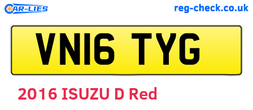 VN16TYG are the vehicle registration plates.