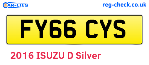 FY66CYS are the vehicle registration plates.