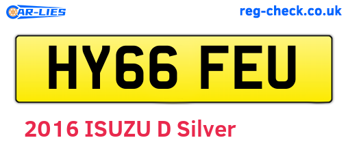 HY66FEU are the vehicle registration plates.