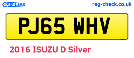 PJ65WHV are the vehicle registration plates.
